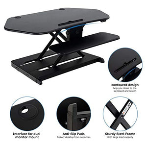 None Stand Up Desk Converter Riser Ergonomic Height Adjustable Two Tier Electric Standing Desk 43