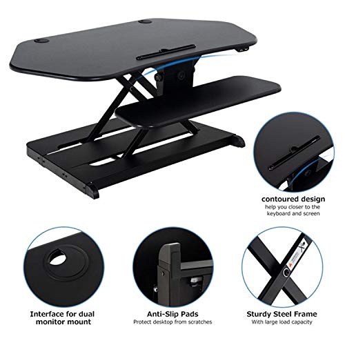 Stand Up Desk Converter Riser Ergonomic Height Adjustable Two Tier Electric Standing Desk 43