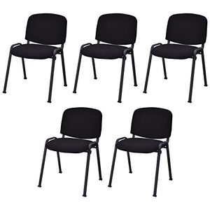 Casart Stackable Conference Chair Set - 5 PCS, Steel Frame, Ergonomic Design, Sponge Seat & Back - Office Furniture