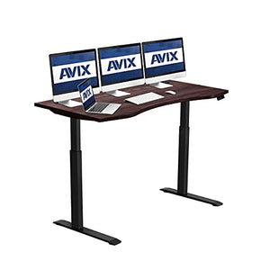 AVIX Standing Desk, 4 Memory Electric Height Adjustable Desk,60" x 30" Whole Piece Stand up Desk Home Office Desks Walnut