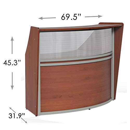 Linea Italia Office Reception Desk, 1 Panel, Cherry