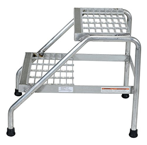 Vestil Aluminum Two Step Stand - Welded, 24-9/16" x 22-13/16" x 20