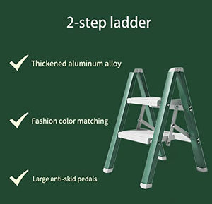 LUCEAE 2 Step Alumistep Stool with Wide Treads and Non-Slip Pads