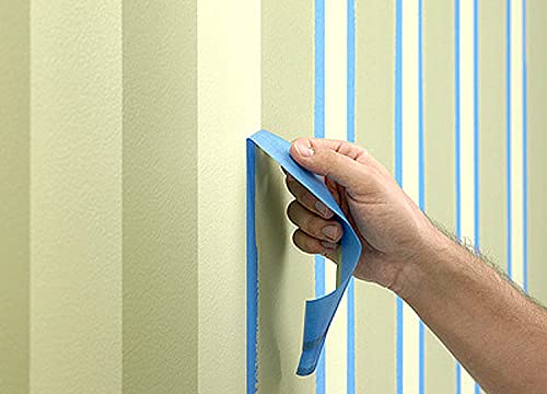 Wide Blue Painters Tape 12 Pack, 4 inch x 60 Yards, 3D Printing Tape, Easy Clean Removal up to 21 Days, Masking Tape