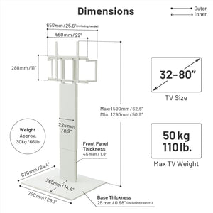 WALL V5 High Type TV Stand with Concealed Caster Wheels | Walnut