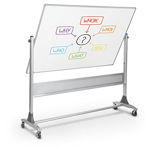 Best-Rite 669RH-HH Platinum Mobile Reversible Whiteboard Easel, 4 x 8 Feet Panel Size, Dura-Rite HPL Markerboard Surface