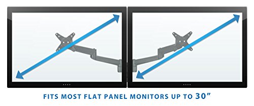 Mount-It! Dual Full Motion Monitor Wall Mount, Compatible with VESA 75 and 100, Fits Computer Screens 19, 20, 21, 24, 27, 30 Inches, Black (MI-43114B)