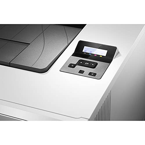 HP Color Laserjet Pro M452dw Laser Printer (CF394A) with Power Strip Surge Protector and Electronics Basket Microfiber Cleaning Cloth
