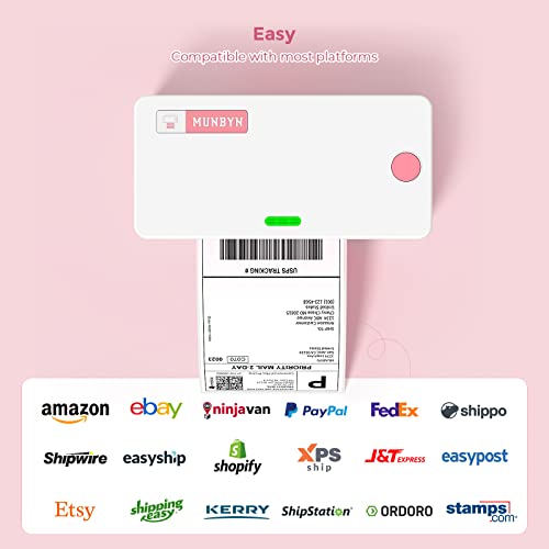 MUNBYN Thermal Printer, Label Printer for Shipping Packages 4x6 Labels [Upgraded 2.0] Thermal Label Printer for Home Business, Compatible with Amazon, Etsy, Ebay, Shopify, FedEx, UPS, USPS