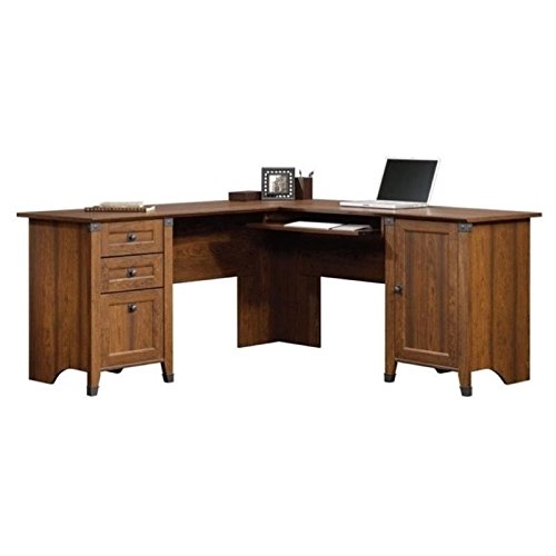 Bowery Hill L-Shaped Computer Desk in Washington Cherry