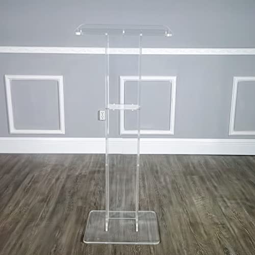 FixtureDisplays Acrylic Podium Plexiglass Church Pulpit 18"W X 12"D X 42.5"H