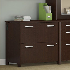 Bush Furniture Envoy 32W 2 Drawer Lateral File Cabinet in Mocha Cherry