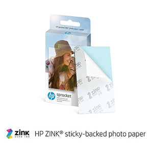 HP Sprocket Portable 2x3" Instant Photo Printer (Noir) Print Pictures on Zink Sticky-Backed Paper from your iOS & Android Device.