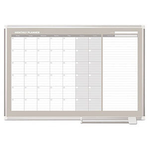 MasterVision GA0597830 Monthly Planner, 48x36, Silver Frame