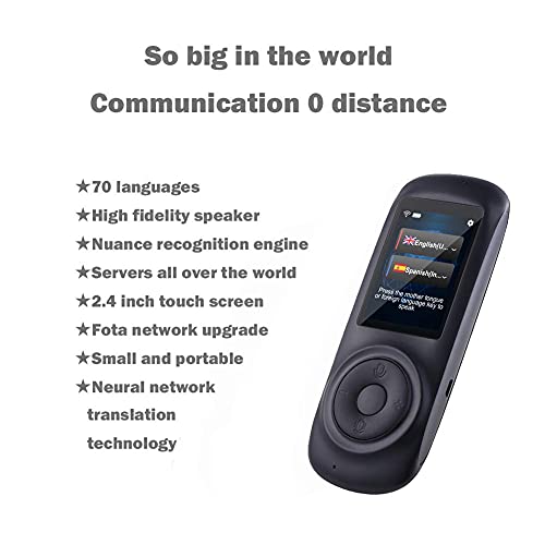 inBEKEA Portable Voice Translator - Smart Foreign Language Device - 2.4 Inch Touch Screen - 70 Languages - Travel Business - White