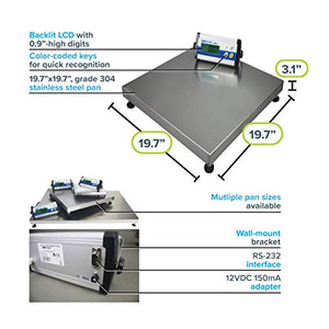 Adam Equipment CPWplus 35M Floor Scale, 75lb/35kg Capacity, 0.02lb/10g Readability