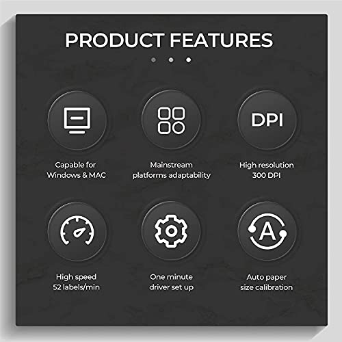 MUNBYN Shipping Label Printer, 300 DPI USB Thermal Label Printer Support Amazon Ebay Paypal Etsy Shopify ShipStation UPS USPS FedEx DHL