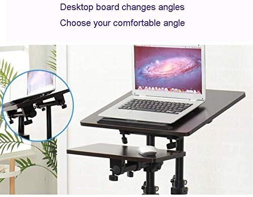 Adjustable Mobile Laptop Desk Stand Blackwalnut H120CM