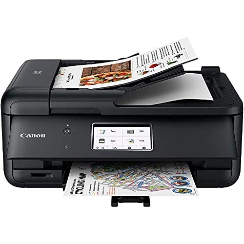 Canon Pixma TR8620 Wireless All-in-One Printer for Home Office w/Copy, Scanner, Fax, Mobile Print, Auto Document Feeder, Photo Printing Bundle with DGE USB Cable + Small Business Software Kit