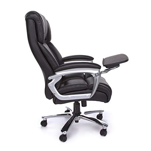 OFM ORO200 Big and Tall Tablet Chair, Black Bonded Leather