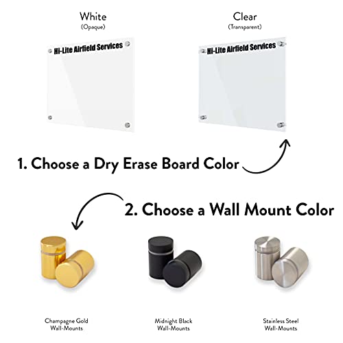 Personalized Business Dry Erase Board, Acrylic Dry Erase Board - Glass Alternative - Shatterproof, Large Whiteboard for Office Walls & Conference Rooms, Non-Magnetic (Clear, 36x48)