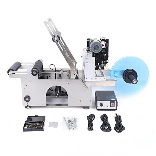 Mgorgeous Manual Round Bottle Labeling Machine 20-40pcs/min Adjustable Labeler Label Applicator Machine Label Dispenser for Glass Plastic Metal Bottles