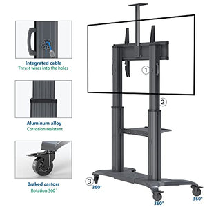 NB North Bayou Mobile TV Cart for 70-110 inch TVs up to 200lbs CF100-B