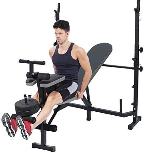 DLWDMRV Professional equipment auxiliary dumbbell bench Weight Benches, Multifunctional Strength Training Benches Workout Station Adjustable Dumbbell Weightlifting Bench with Preacher Curl Leg Develop