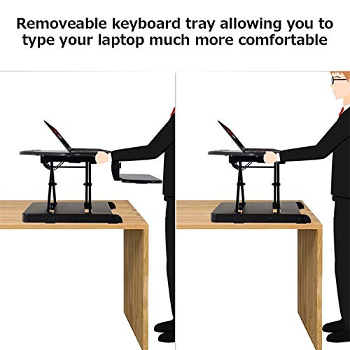 Stand Up Desk Converter Riser Ergonomic Height Adjustable Two Tier Electric Standing Desk 43