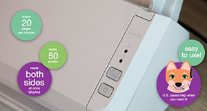 Fujitsu ScanZen CG01000-289101 Eko Color Duplex Personal Document Scanner, 20ppm, Twain Compatible, Light gray