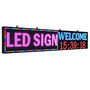 PH10 mm 77"x14" LED Sign Programmable LED Signs Full Color Scrolling Led Display High Brightness indoor LED Advertising Display Board