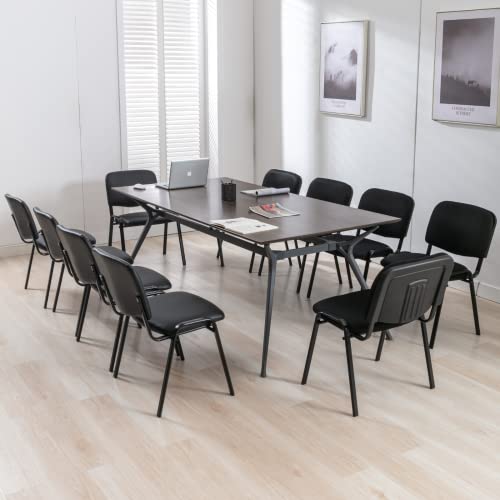 CIMOO Stackable Chairs, Mesh-Cushion, Black, 5PCS