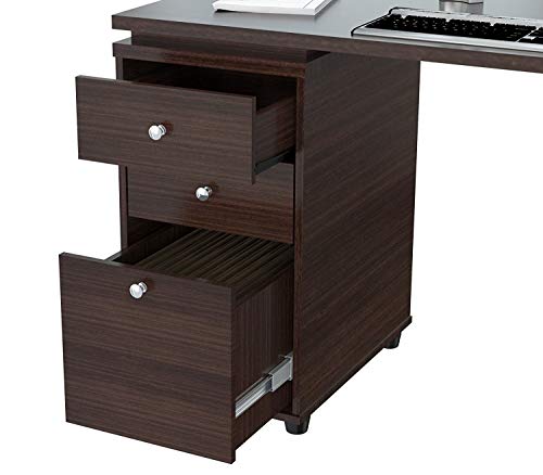 Inval America ET-3215 L Shaped Work Station Computer Desk, Espresso