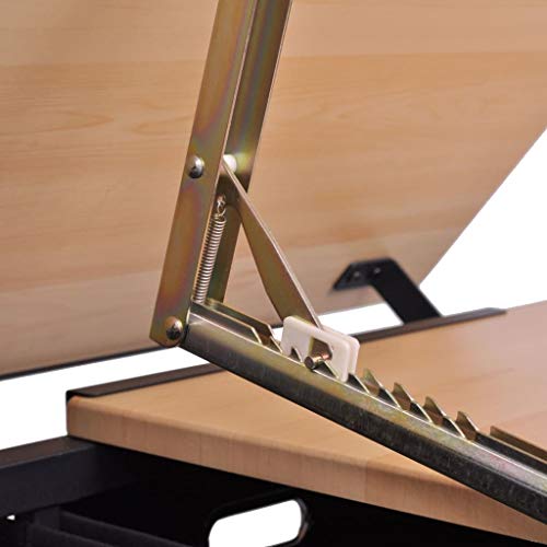 Height Adjustable Drafting Table Desk Drawing Table Desk Tiltable Tabletop, Stool and 2 Storage Drawers for Reading, Writing,Studying Art Craft Work Station