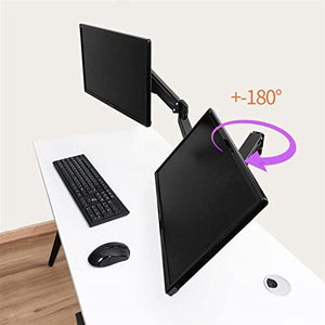 zlw-shop Dual Monitor Stand - Height Adjustable Gas Spring Double Arm Monitor Mount Desk Stand Fits Two 13~27" Screens, Each Arm Holds Up to 15.4lbs