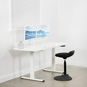 VIVO Electric Stand Up Desk Frame, DIY Workstation, Frame Only, Single Motor Ergonomic Standing Height Adjustable Base with Memory Controller, White, DESK-E-100W