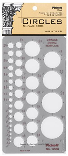 Pickett Circles Template, Circle Range Size 1/16 to 1-3/8 Inches (1200I)