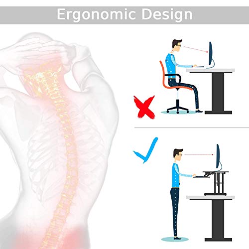 Alloyseed Standing Desk, 33" Height Adjustable Sit Stand Up Desk Converter Ergonomic Sit Stand Gas Spring Riser Height Levels Workstation Desk