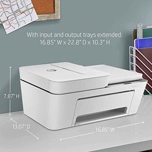 HP DeskJet 4158e All-in-One Wireless Color Inkjet Printer, White - Print Copy Scan - 1200 x 1200 dpi, 35-Sheet ADF, Icon LCD Display, Dual-Band Wi-Fi, Hi-Speed USB, W/Silmarils Cable