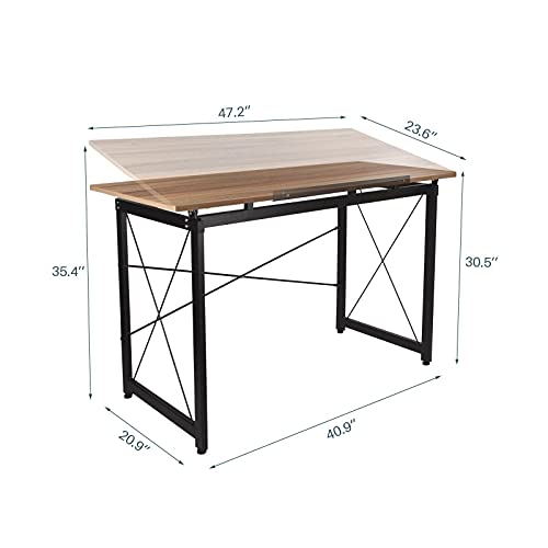 47"x 24" Tiltable Drawing Desk Drafting Table Wood Surface Craft Station Supplies Adjustable Desk Craft Table Drafting Table Office Furniture Drawing Supplies Desk Drawing Table
