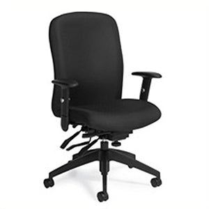 Global Truform High-Back Multi-Tilter Adjustable Chair, 42"H x 26"W x 25"D, Black