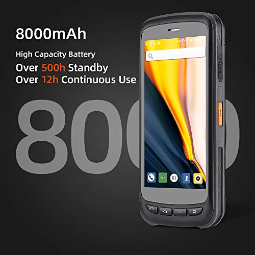Pistol Grip Android Barcode Scanner MUNBYN with Zebra 2D/1D/QR Reader, IP65 Rugged Data Collector, 4G WiFi BT GPS Handheld Mobile Computer, 5.2'' IPS FHD Touch Screen for Warehouse Stock Inventory