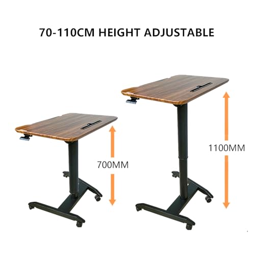 HGTRH Adjustable Height Standing Desk on Wheels - Rolling Cart for Laptop and Medical Office