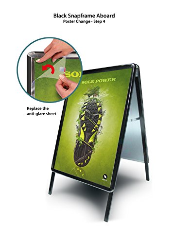 SECO Weatherproof Sidewalk Sign, Aluminum, Snap Frame, 22 in x 28 in - Black (2228ABBLACK)