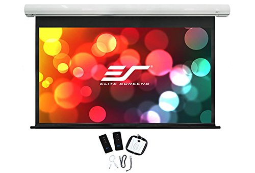 Elite Screens Saker, 100-inch 16:9 with 24" Drop, Electric Motorized Drop Down Projection Projector Screen, SK100XHW-E24