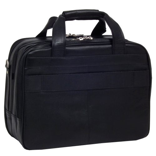 McKleinUSA R Series, Chicago, Top Grain Cowhide Leather, 17" Leather Patented Detachable -Wheeled Laptop Overnight with Removable Briefcase, Black (83585), One Size