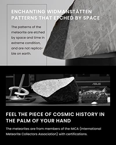 Novium Hoverpen 2.0 - Futuristic Luxury Pen, Professional Pen, Unique Aesthetic, Stunning Executive Pen Freely Suspended to Spin, Cool Gadgets, Modern Decor (Starlight Silver, Meteorite Embedded)