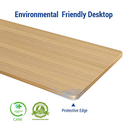 FlexiSpot Standing Desk Hand Crank Height Adjustable Desk Whole-Piece Desk Board Electric Sit Stand Desk Home Office Table (White Frame + 48x30 inches Maple Top)