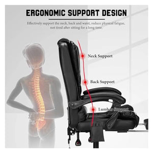 None Executive Massage Office Chair with Footrest