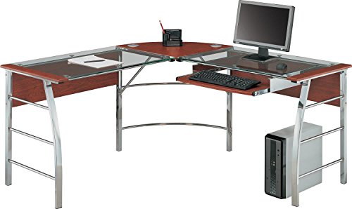 Ameriwood Home 9105296COM Altra Wingate Glass Top L Desk, Cherry,